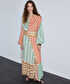 Çizgili colorblock bluz - IS1260006110019 - Somon Bluz