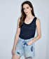 Çiçek nakışlı raw edge denim şort - IS1260013076CC2 - Açık İndigo Şort