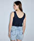 Çiçek nakışlı raw edge denim şort - IS1260013076CC2 - Açık İndigo Şort