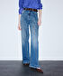 Wide leg fit jean pantolon - IS1260018023629 - İndigo Jean Pantolon