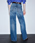 Wide leg fit jean pantolon - IS1260018023629 - İndigo Jean Pantolon