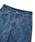 Etnik desen baskılı jean pantolon - IS1260018038AC7 - Koyu İndigo Jean Pantolon