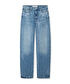 Hotfix baskılı wide leg jean pantolon - IS1260018040629 - İndigo Jean Pantolon