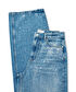 Hotfix baskılı wide leg jean pantolon - IS1260018040629 - İndigo Jean Pantolon