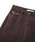 Zincirli wide leg jean pantolon - IS1260018043074 - Kahverengi Jean Pantolon