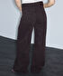 Zincirli wide leg jean pantolon - IS1260018043074 - Kahverengi Jean Pantolon