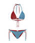 Colorblock lurex bikini seti - IS1260038015DE4 - Yanık Turuncu Bikini