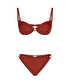 Aksesuarlı balkonet bikini seti - IS1260038016DE4 - Yanık Turuncu Bikini