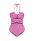 Karma boncuklu cutout mayo - IS1260054024033 - Pembe Mayo