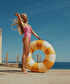 Karma boncuklu cutout mayo - IS1260054024033 - Pembe Mayo