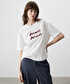 Slogan nakışlı tişört - IS1260070030096 - Kırık Beyaz Tişört
