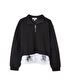 Çift parça görünüm sweatshirt - IS1260091014001 - Siyah Sweatshırt