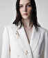 Karma aksesuarlı kruvaze blazer - IS1260106016018 - Ekru Blazer