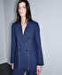 Kontrast dikişli kruvaze blazer - IS1260106018015 - Lacivert Blazer