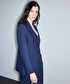 Kontrast dikişli kruvaze blazer - IS1260106018015 - Lacivert Blazer