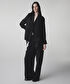 Kumaş mix vatkalı blazer - IS1260106019001 - Siyah Blazer