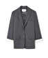 Vatkalı raw edge blazer  - IS1260106038005 - Gri Blazer