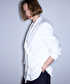 Kontrast düğmeli kruvaze blazer - IS1260106063018 - Ekru Blazer