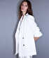Kontrast düğmeli kruvaze blazer - IS1260106069096 - Kırık Beyaz Blazer