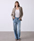 Kazayağı desen blazer - IS1260106073003 - Natürel Blazer