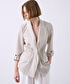 Çizgi desen blazer - IS1260106074003 - Natürel Blazer