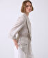 Çizgi desen blazer - IS1260106074003 - Natürel Blazer