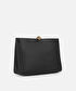 Metal tokalı deri görünümlü clutch - IS1260121003001 - Siyah Clutch