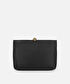 Metal tokalı deri görünümlü clutch - IS1260121003001 - Siyah Clutch