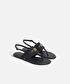 Metal tokalı monogram jakarlı sandalet - I00000033004001 - Siyah Sandalet