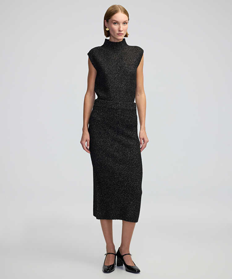 Lurex iplikli etek - IW6240004147001 - Siyah Etek