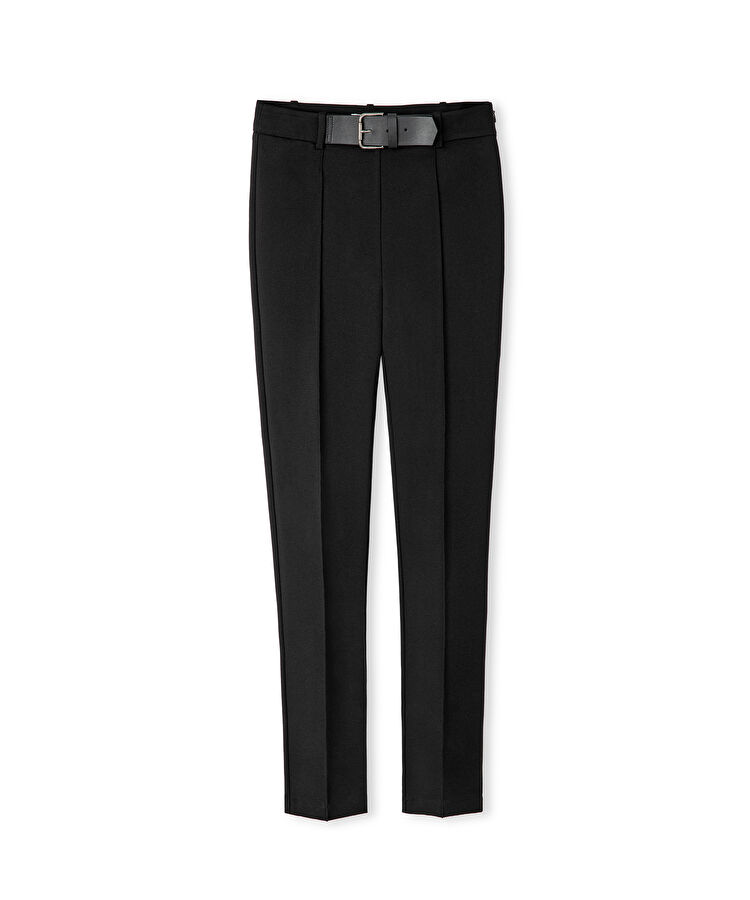 Suni deri kemer tokalı pantolon - IW6250003156001 - Siyah Pantolon