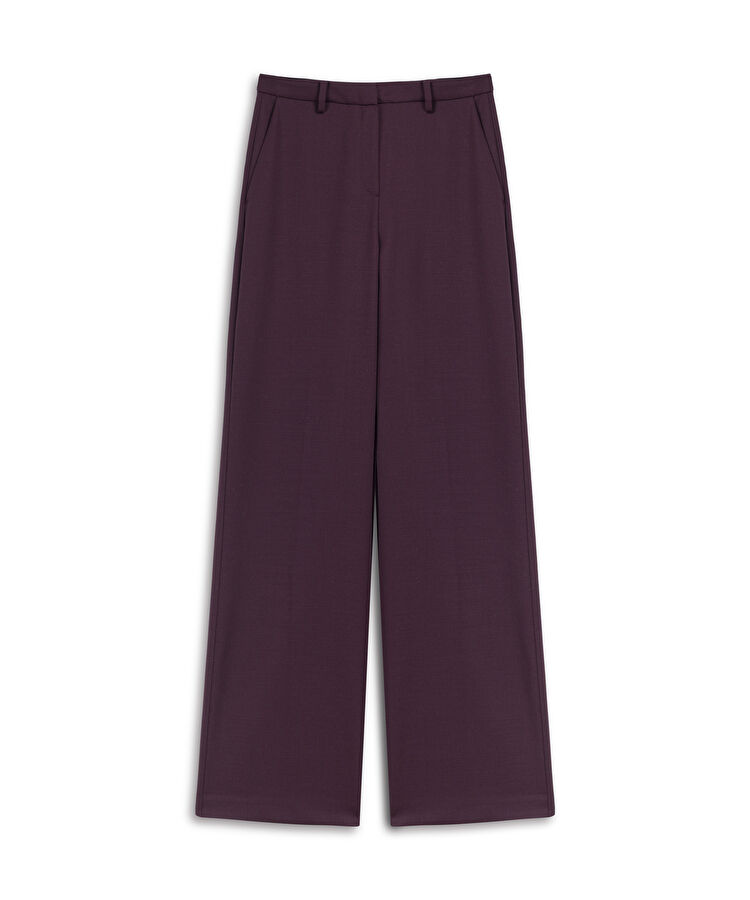 Wide leg fit cepli pantolon - IW6250003179035 - Bordo Pantolon