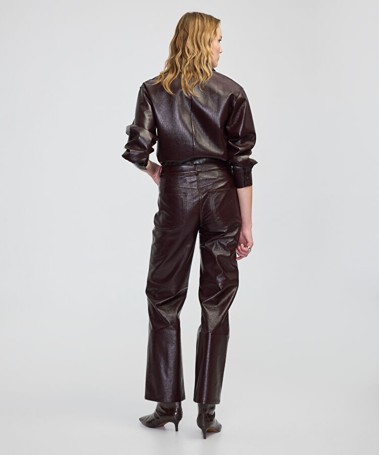 Rugan görünümlü pantolon - IW6250003199008 - Mürdüm Pantolon