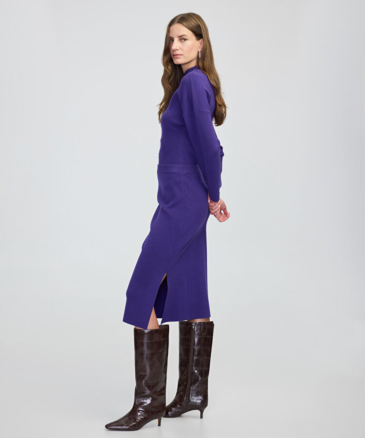 Triko midi etek - IW6250004053DF1 - Açık Mor Etek