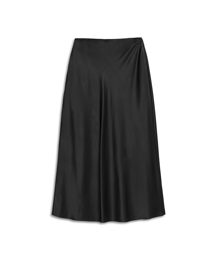 Saten midi etek - IW6250004063001 - Siyah Etek