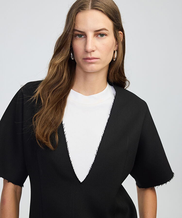 Çift parça colorblock bluz - IW6250006081001 - Siyah Bluz