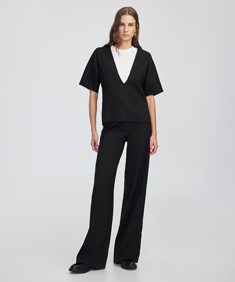 Çift parça colorblock bluz - IW6250006081001 - Siyah Bluz