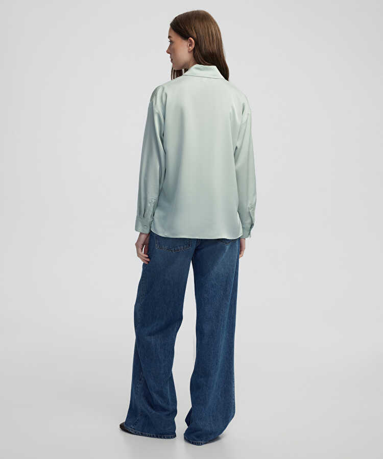 Tek cepli gömlek - IW6250006183038 - Su Yeşili Bluz