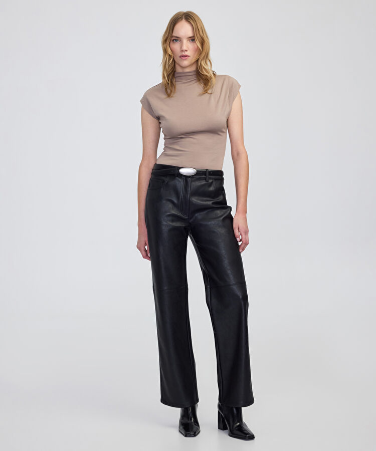 Dik yaka body - IW6250070103023 - Bej Tişört