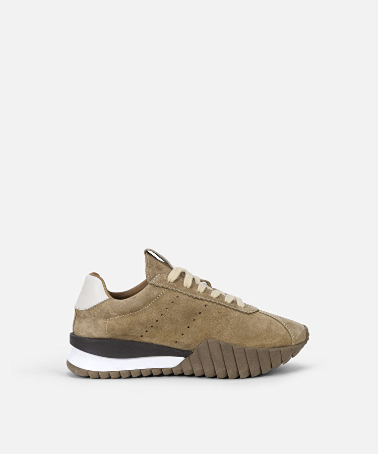 %100 deri colorblock sneaker - IW6250062002023 - Bej Sneaker