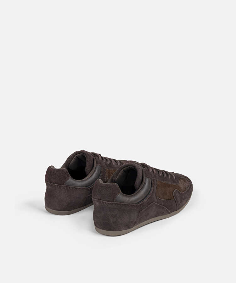 Deri ve tay tüyü sneaker - IW6250062011074 - Kahverengi Sneaker