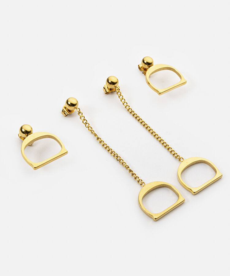 Metal küpe seti - IW6250068130265 - Altın Küpe