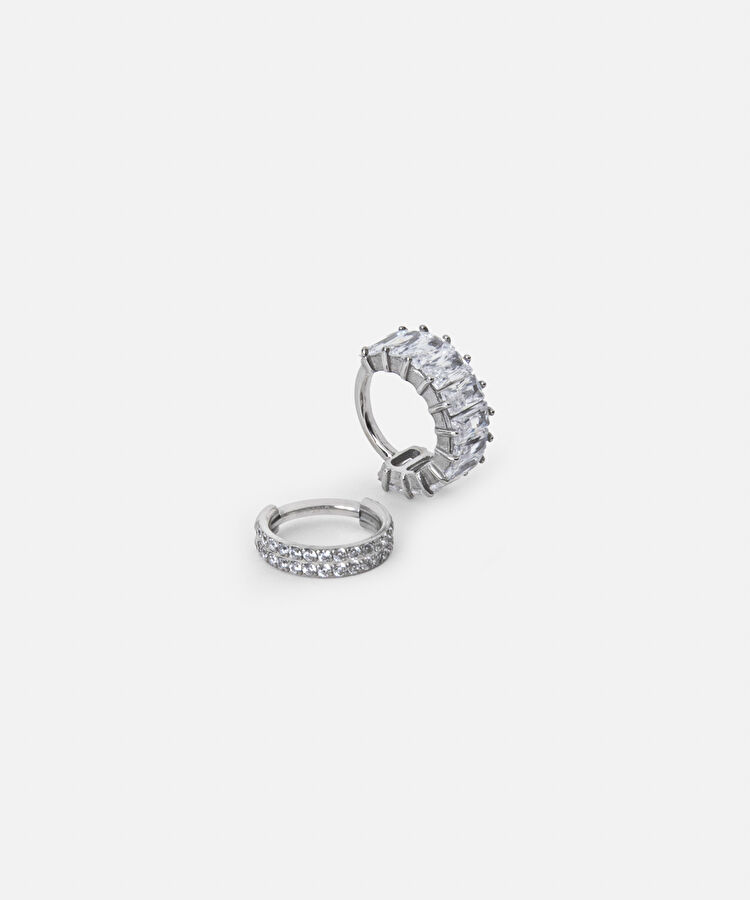 Zirkon taşlı piercing - IW6250141001122 - Gümüş Piercing