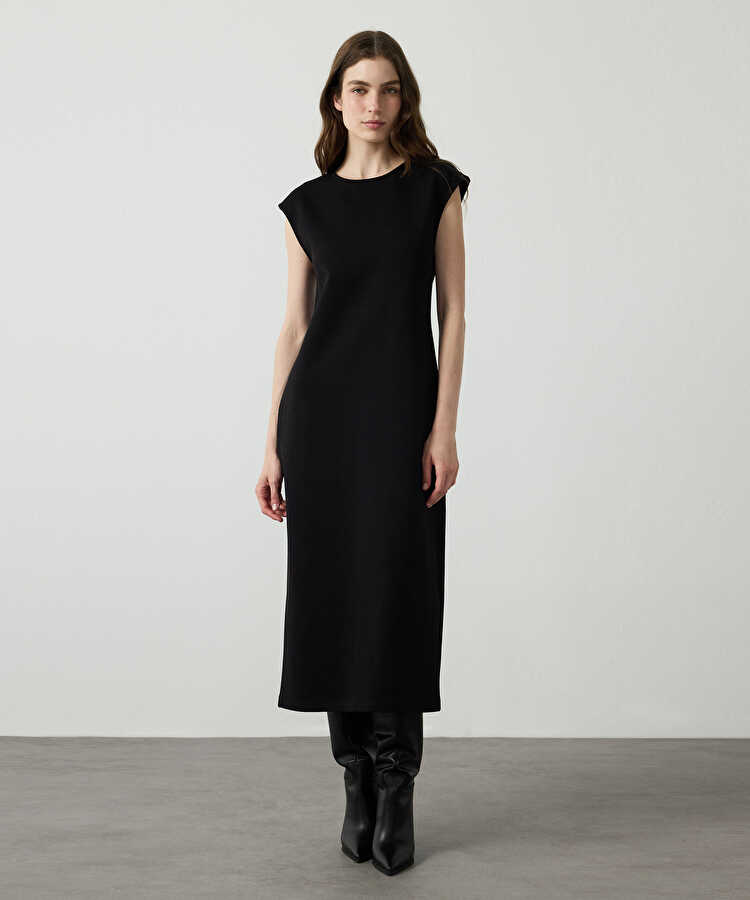 Basic penye elbise - IW6260002165001 - Siyah Elbise