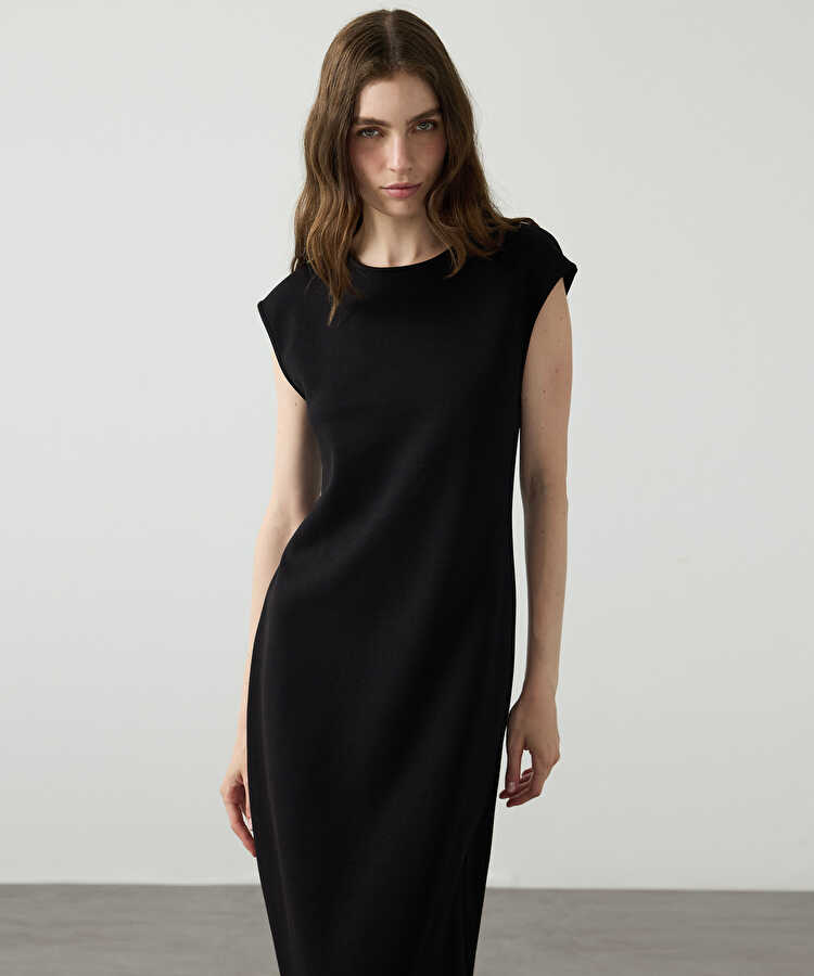 Basic penye elbise - IW6260002165001 - Siyah Elbise