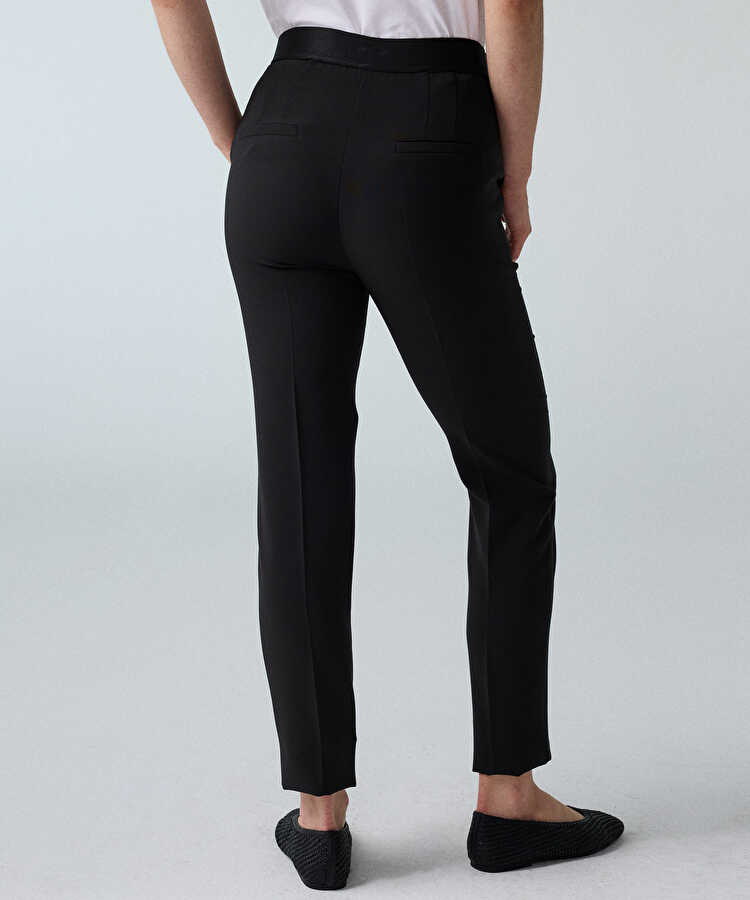 Elastik bel skinny fit pantolon - IW6260003153001 - Siyah Pantolon