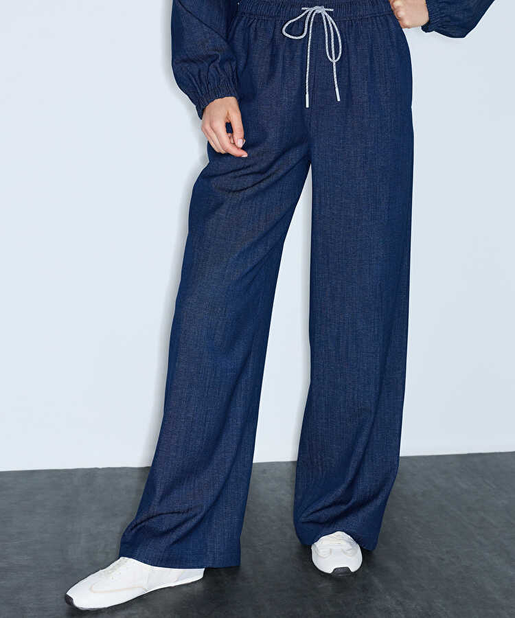 Denim görünümlü pantolon - IW6260003161015 - Lacivert Pantolon