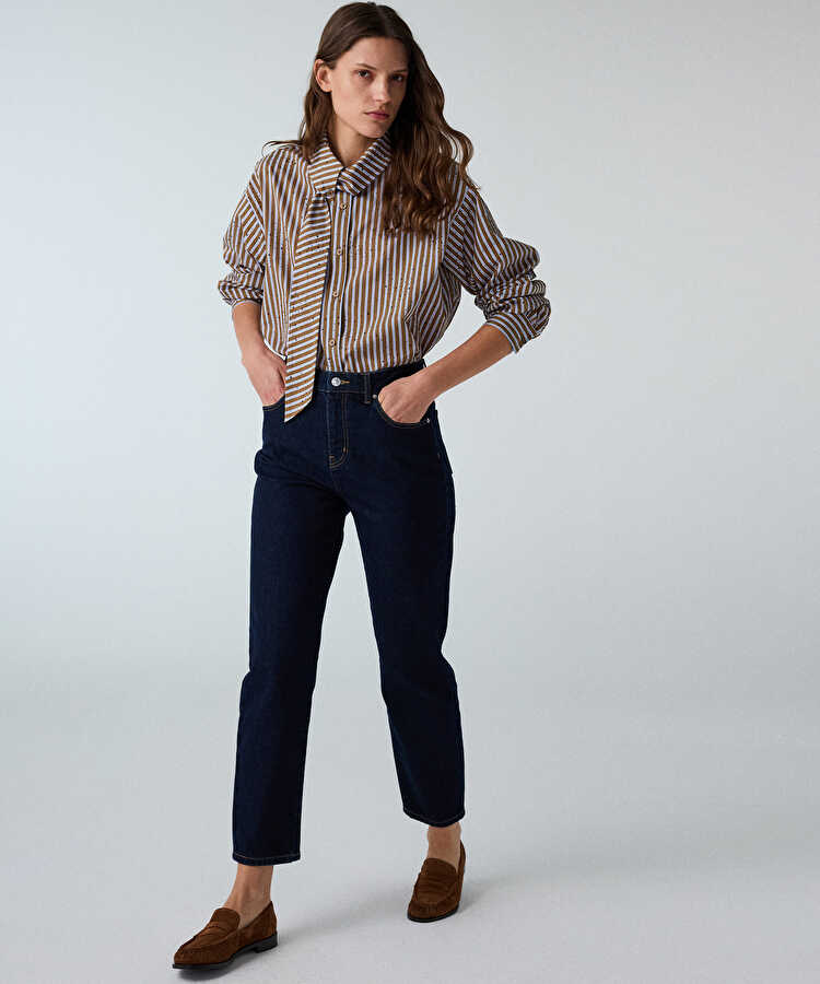 Mom fit jean pantolon - IW6260018009015 - Lacivert Jean Pantolon