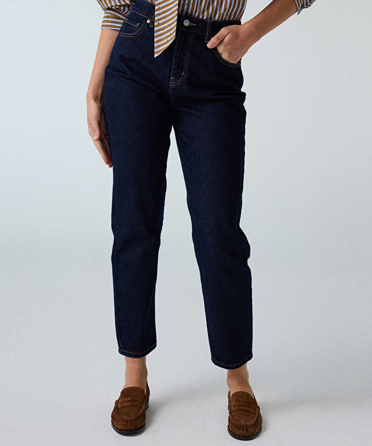 Mom fit jean pantolon - IW6260018009015 - Lacivert Jean Pantolon