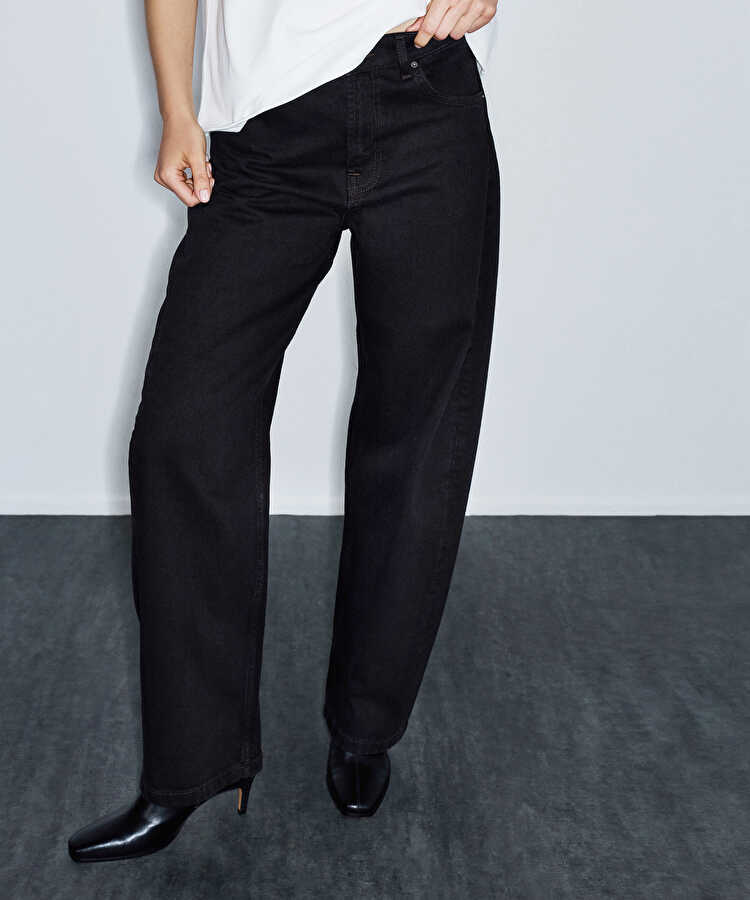 Barrel fit jean pantolon - IW6260018033006 - Koyu Kahverengi Jean Pantolon